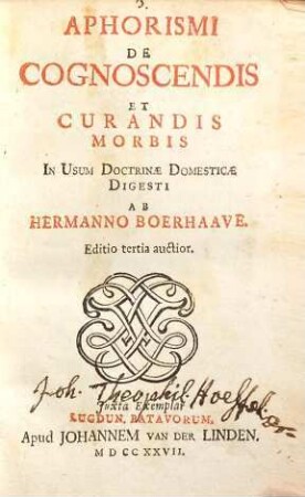 Aphorismi De Cognoscendis Et Curandis Morbis