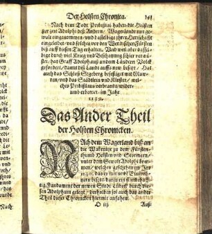 Das Ander Theil der Holsten Chronicken.