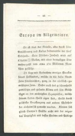 Europa im Allgemeinen.
