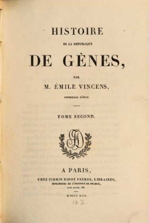 Histoire de la Republique de Gènes, 2