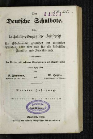 9: Der Deutsche Schulbote - 9. 1850