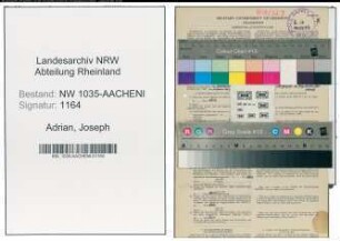 Entnazifizierung Joseph Adrian , geb. 09.02.1891 (Bergmann)