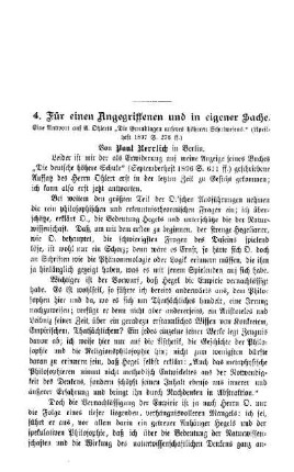 Für einen Angegriffenen und in eigener Sache : Sprechsaal