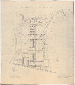 Gartenanlage Werksgelände Flugmotorenwerke Ostmark, Brünn (?): Lageplan 1:1000