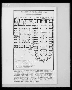 Barcelona, Kathedrale Santa Eulalia, Grundriss mit Anbauten