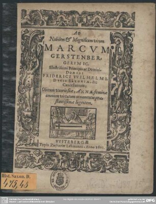 Ad Marcum Gestenbergerum obitum uxoris suae Annae lugentem