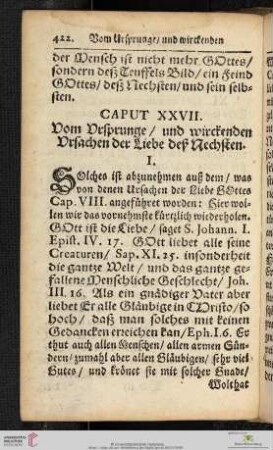 Caput XXVII: Vom Ursprunge und wirckneden Ursachen der Liebe des Nechsten