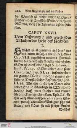 Caput XXVII: Vom Ursprunge und wirckneden Ursachen der Liebe des Nechsten