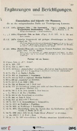 Ergänzungen und Berichtigungen