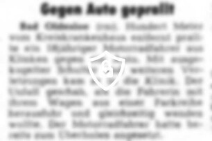 Gegen Auto geprallt