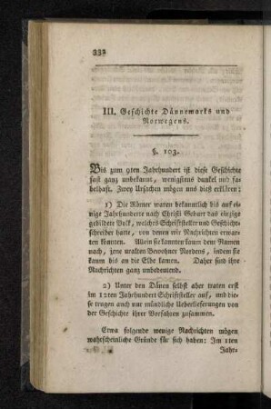III. Geschichte Dännemarks und Norwegens.