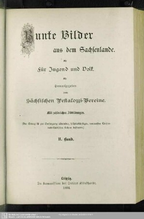 2: Bunte Bilder aus dem Sachsenlande : für Jugend und Volk
