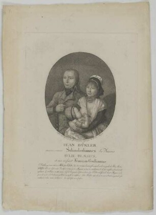 Gruppenbildnis des Iean Bükler (Schinderhannes), seiner Frau Iulie Blaesius und deren Sohn François Guilliaume