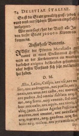 Ausserhalb Bononia.