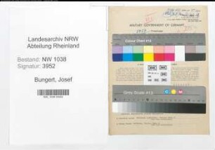 Entnazifizierung Josef Bungert , geb. 19.03.1894 (Bankbeamter)