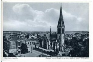 Geringswalde. Schule und Kirche - Blick vom Rathausturm