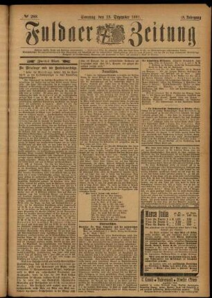 Zweite Ausgabe vom Sonntag, den 13. Dezember 1891.