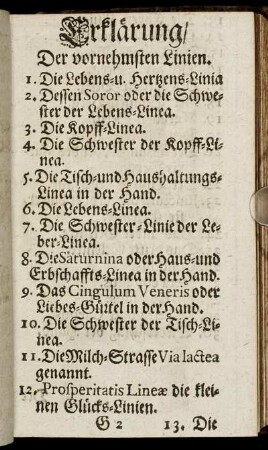 Erklärung/ Der vornehmsten Linien.