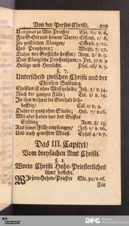 Das III. Capitel. Vom dreyfachen Amt Christi.