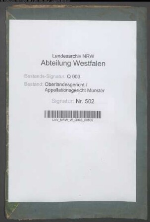 von Raesfeld-Ostendorffscher Konkursverwalter ./. Graf von Merveldt zu Münster. (mit einer Anlage)