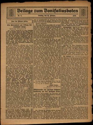 Zweite Ausgabe vom Sonntag, den 24. Februar 1929.