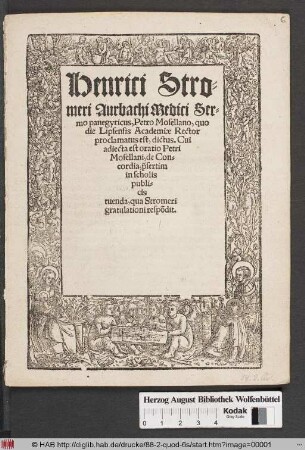 Henrici Stromeri Aurbachii Medici Sermo panegyricus, Petro Mosellano, quo die Lipsiensis Academiae Rector proclamatus est, dictus