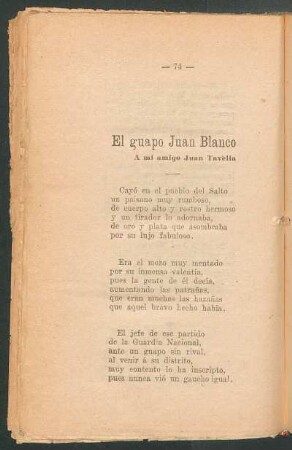 El guapo Juan Blanco : A mi amigo Juan Tavella