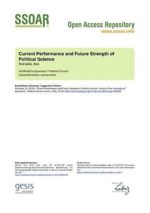 Current Performance and Future Strength of Political Science