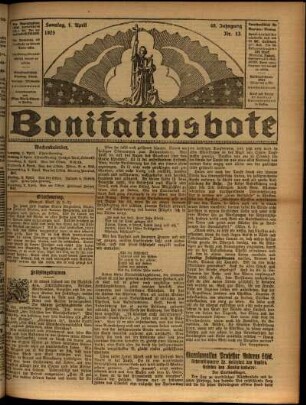 Erste Ausgabe vom Sonntag, den 01. April 1923.