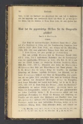 Was hat die gegenwärtige Mission für die Geographie geleistet