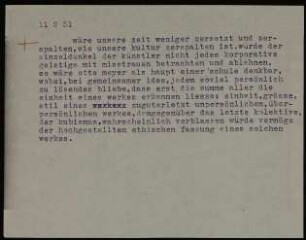 wäre unsere zeit weniger zersetzt und zerspalten...