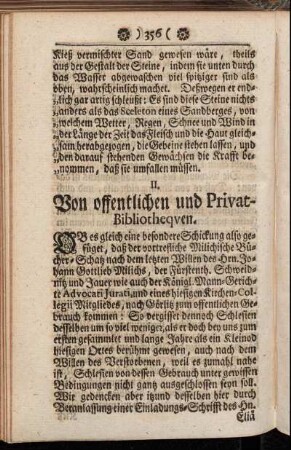 II. Von offentlichen und Privat-Bibliothequen.