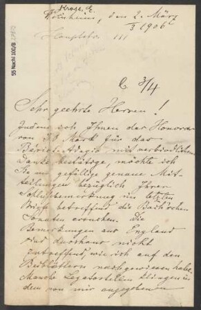 Brief an B. Schott's Söhne : 02.03.1906