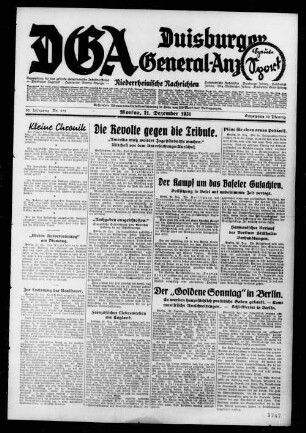 Duisburger General-Anzeiger. 1914-1935