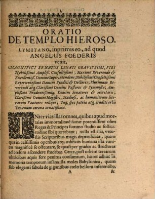 Oratio de templo Hierosolymitano