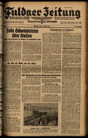 Ausgabe vom Mittwoch, den 29. Januar 1941.