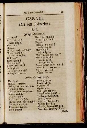 Cap. VIII. Von den Adverbiis.