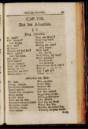 Cap. VIII. Von den Adverbiis.