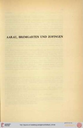 Aarau, Bremgarten und Zofingen