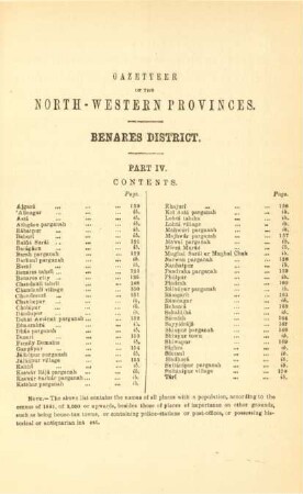 Gazetteer of the North-Western provinces. Benares District