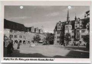 Saalfeld an der Saale, Rathaus mit historischer Gaststätte "Hotel Anker"
