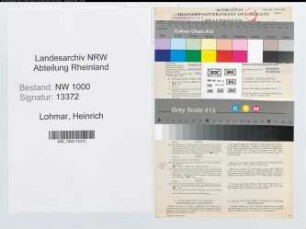 Entnazifizierung Heinrich Lohmar, geb. 11.07.1903 (Vers.Kaufmann)