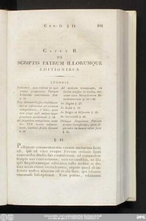 Caput II. De Scriptis Patrum Illorumque Editionibus.