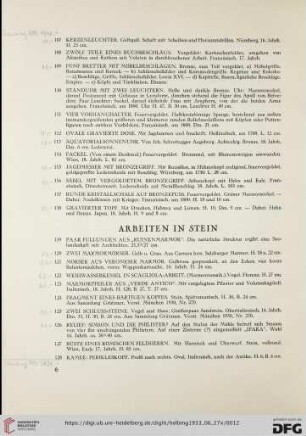 Arbeiten in Stein (Nr. 119-131)