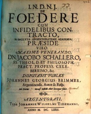 De foedere cum infidelibus contracto