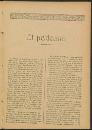 El pedestal : (Novela)