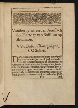3-8, Verhael vanden Gefaillieerden Ae[n]slach ...