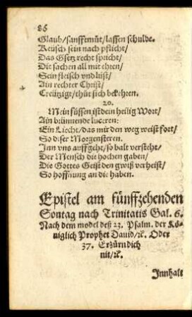 Epistel am fünffzehenden Sontag nach Trinitatis ...