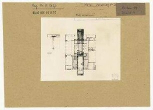 Entwurf für ein Hotel gegenüber der Deutschen Sporthalle an der Stalinallee. Berlin, Friedrichshain, Stalinallee (seit 1961 Karl-Marx-Allee)/Andreasstraße/Koppenstraße/Singerstraße
