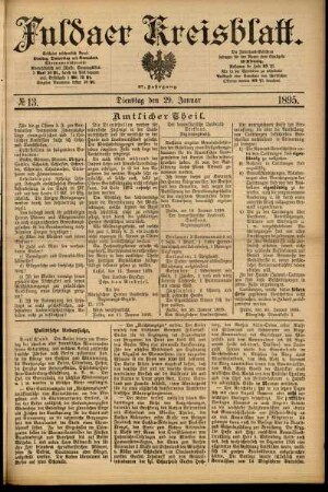 Ausgabe vom Dienstag, den 29. Januar 1895.